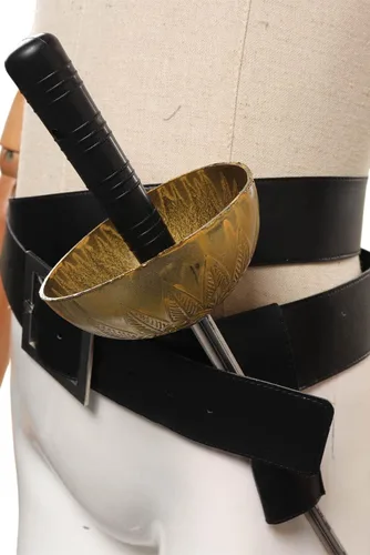 Vista 5 de Conjunto de cinturón ajustable de cuero para niños, sombrero de cosplay de gato con botas, accesorio de disfraz de Halloween, gorra de fiesta