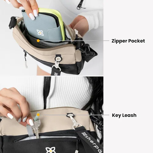 Vista 10 de Sherpani Skye - Bolso cruzado pequeño, de nailon, ligero, para mujer, con protección RFID