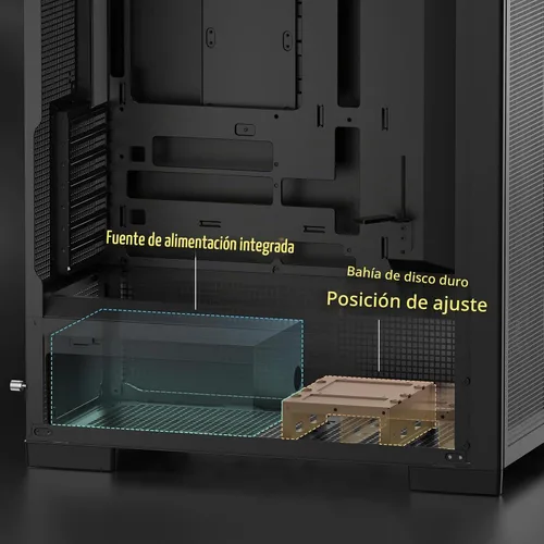 Vista 6 de darkFlash AIR NOVA - Funda para PC E-ATX de torre completa, funda para juegos ventilada de seis caras, radiador de hasta 16.535 in, montaje vertical