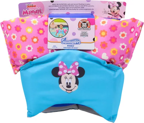 Vista 5 de SwimWays Disney Minnie - Entrenador de natación, chaleco salvavidas aprobado por la Guardia Costera de EE. UU., chaleco de natación para niños