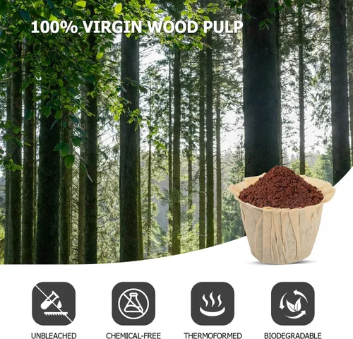 Vista 8 de Pro Mael Filtros desechables de taza K, papel de filtro de café para cafeteras Keurig de una sola porción 1.0 y 2.0, uso con cápsulas K Cup Natural