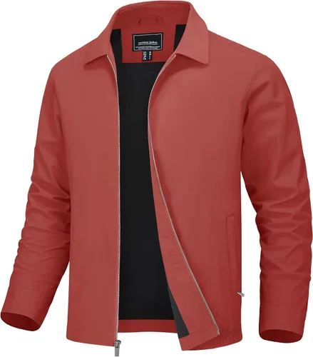 Vista 11 de MAGNIVIT Chaquetas ligeras para hombre, cortavientos ligeros, con cremallera completa, elegante, abrigo de golf, negocios, trabajo, vestido casual