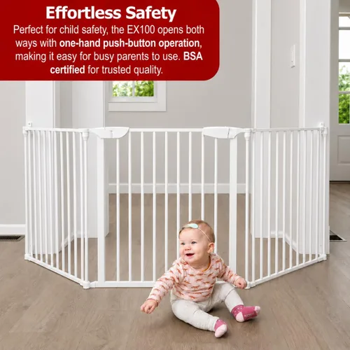 Vista 4 de Cardinal Gates EX100 XpandaGate - Puerta extra ancha para bebés y perros, puerta de seguridad ajustable montada en hardware para niños y mascotas