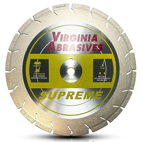 Vista 22 de Virginia Abrasives 425-08408 - Hoja de diamante de hormigón de uso general UV de 9 pulgadas - Cortador húmedo y seco para hormigón/asfalto