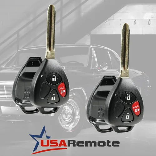 Vista 2 de Carcasa para llavero Scion Toyota Pontiac 2006-2014 y almohadilla para control remoto sin llave (HYQ12BBY, MOZB41TG, GQ4-29T), juego de 2