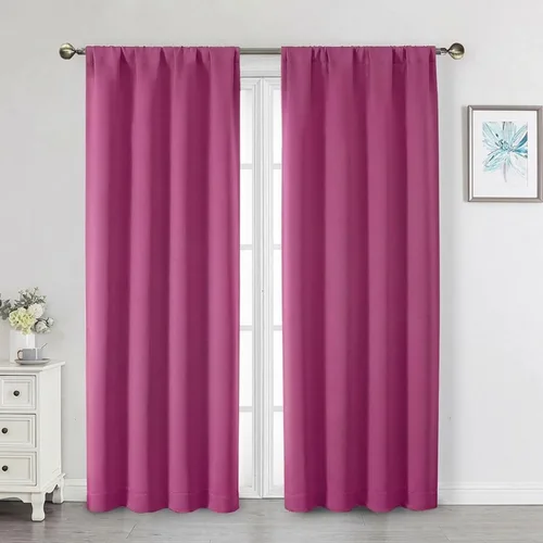 Vista 140 de Cortinas opacas para dormitorio, sala de estar, juego de 2 paneles de 54 pulgadas de largo, cortinas de oscurecimiento de habitación con aislamiento