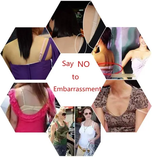 Vista 6 de Sujetador sin tirantes con parte trasera transparente invisible correa push up acolchado Bralette