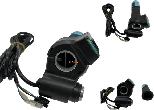 Vista 7 de 1 Par de Empuñaduras de Acelerador de Bicicleta Eléctrica, Manillar Giratorio Universal de Bicicleta Eléctrica Scooter con Pantalla LCD de Voltaje