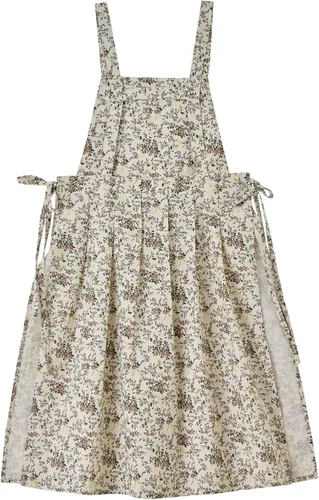 Vista 9 de Delantal de cocina floral de algodón impermeable para mujer, delantal ajustable con bolsillos, estilo vintage para cocinar y hornear