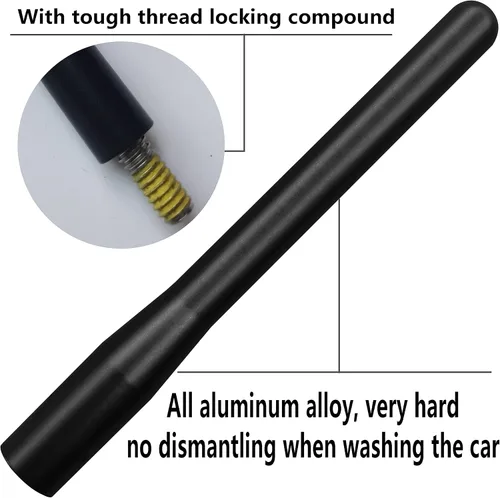 Vista 3 de Antena de aleación de aluminio de radio corta de 4 pulgadas para Toyota Tundra (2000-2020), Toyota Tacoma (2005-2016), Toyota FJ Cruiser