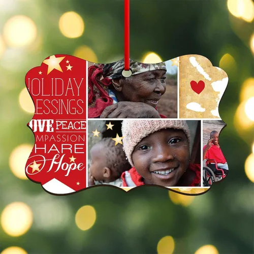 Vista 3 de CafePress PDI Holiday Card W/Words Pictur Scroll Holiday Ornament 4" x 2.75
