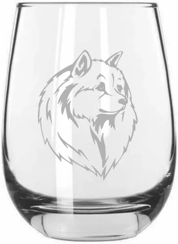 Vista 65 de Shar Pei (chino) - Vaso de vino sin tallo grabado para perro, 15.25 onzas