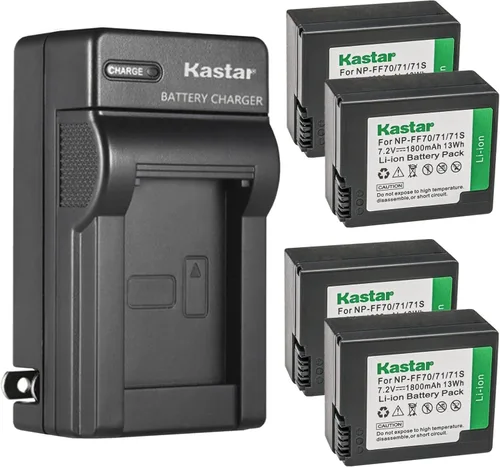 Vista 7 de Kastar NP-FF70 Reemplazo del cargador de batería de pared de CA para Sony DCR-PC108E, DCR-PC109, DCR-PC109E, DCR-PC350, DCR-PC350E, DCR-IP1