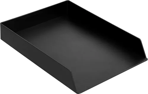 Vista 2 de Amazon Basics Organizador de escritorio rectangular de plástico, bandeja tamaño carta, paquete de 2, 9.7 x 2.2 x 13 pulgadas, negro