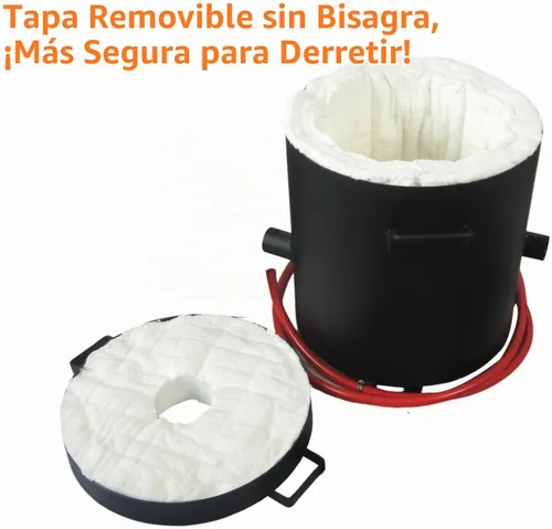 Vista 3 de Kit de horno de fundición de propano grande de 55.1 lbs (55 libras) con crisol de 55.1 lbs, quemadores de doble forja, horno de fundición