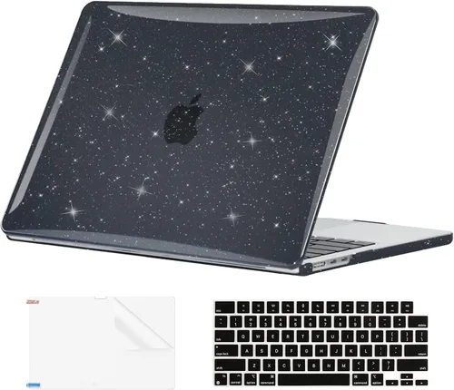 Vista 16 de EooCoo - Funda para MacBook Air de 15 pulgadas M5 M4 M3 M2 2026-2023, color negro cristal Easy to Install, Sturdy, Plastic Hard Shell Case &