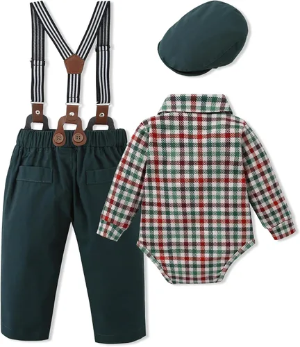 Vista 9 de SANMIO Ropa de bebé niño 0-18M Traje de bebé niños 4 unids Ropa de vestido de bebé Conjunto de esmoquin para bebés
