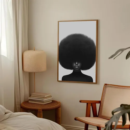 Vista 5 de Póster de personas negras, arte de mujeres afroamericanas, arte minimalista para mujer, impresión de mujer afro, obra de arte moderna, 16 x 24