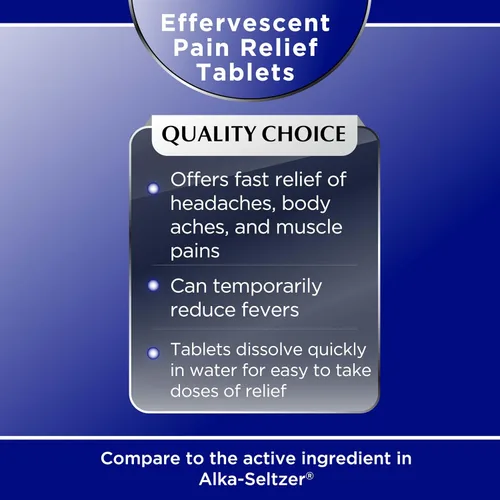 Vista 6 de Quality Choice Alivio del dolor efervescente, sabor original, aspirina tamponada (AINE) analgésico y reductor de fiebre, 36 unidades (paquete de 4)
