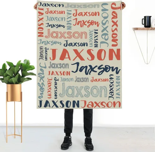 Vista 8 de Mantas de bebé personalizadas para niñas y niños con nombre, mantas de bebé personalizadas con nombre, mantas personalizadas para niños, artículos