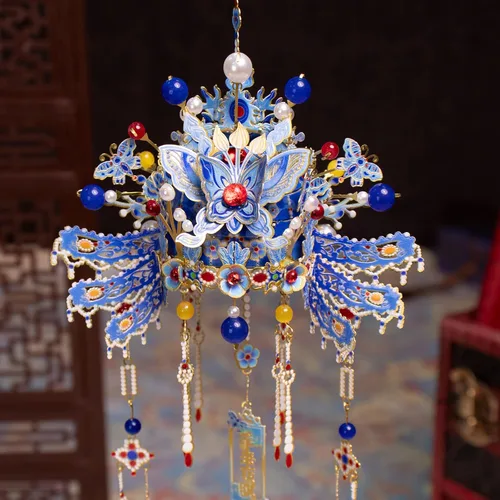Vista 7 de MU Rompecabezas de metal 3D DIY Kits de modelo Phoenix Coronet Serie B Honghu, cultura china rompecabezas de construcción en miniatura