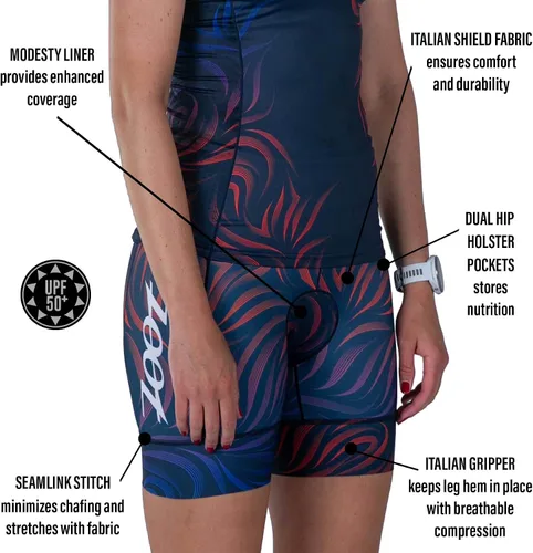 Vista 2 de Zoot LTD - Pantalones cortos de triatlón de 6 pulgadas, pantalones cortos acolchados para ciclos de resistencia para natación, ciclismo, correr