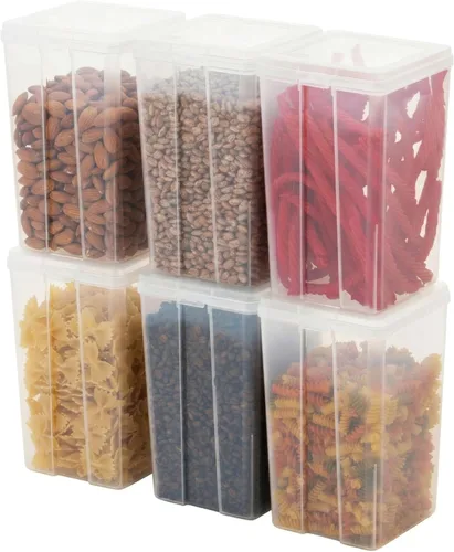Vista 17 de IRIS USA Recipientes de almacenamiento de alimentos con tapa abatible, 1.3 cuartos de galón, paquete de 10, recipientes de alimentos transparentes