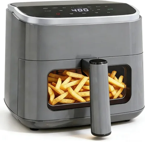 Vista 16 de HealSmart Freidora de aire compacta de 3.17 cuartos de galón, freidora digital pequeña 8 en 1 con 400 °F, cesta antiadherente apta para Negro-3.17 Qt