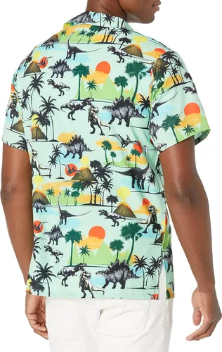 Vista 4 de Funny Guy Mugs Mens Hawaiian Print Button Down Short Sleeve Shirt