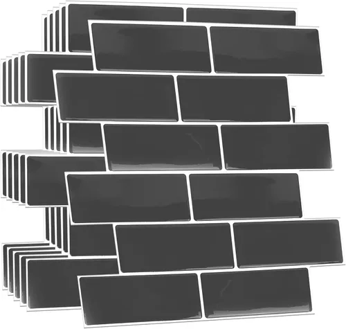 Vista 9 de WALPLUS - 12 Hojas de azulejos adhesivos 3D, 12 x 6 pulgadas, despega y pega, para loseta en muro, cocina, baño y metro, adorno resistente al calor