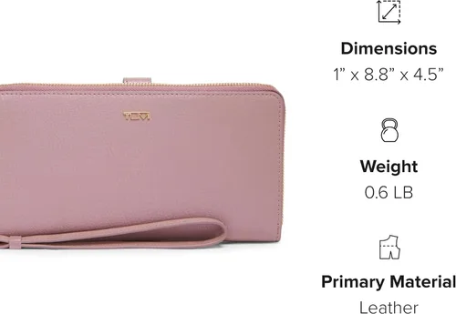 Vista 7 de TUMI - Cartera de viaje de piel Belden para mujer - Cartera para tarjeta y pasaporte, Rosado Perla, Cartera de viaje Belden