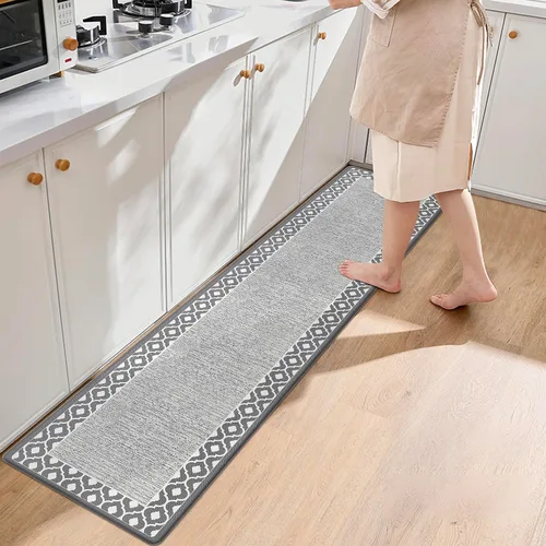 Vista 9 de Tapetes antifatiga para suelo de cocina, tapetes acolchados antifatiga de cocina de 17.3 x 27.5 pulgadas, impermeables, antideslizantes, de pie