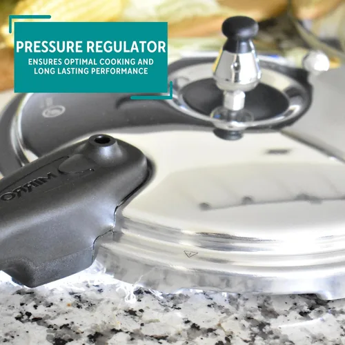 Vista 5 de Mirro 92160A Olla a presión de aluminio pulido 10-PSI Utensilios de cocina, 6 cuartos de galón, plata
