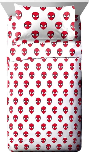 Vista 4 de Jay Franco Marvel Spiderman Spidey Daze - Juego de ropa de cama individual y cortinas de salvar el día