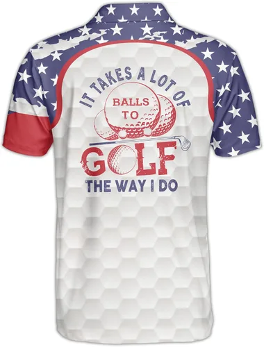 Vista 2 de PAGYMO Camisas de golf para hombre, divertidas camisas de golf para hombres, camisas polo hawaianas para hombres, camisa patriótica tropical