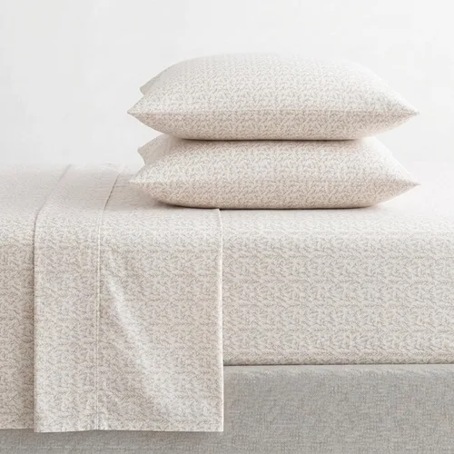 Vista 14 de Martha Stewart - Juego de sábanas tamaño individual con sábana bajera y funda de almohada, ropa de cama de percal de algodón con una sensación