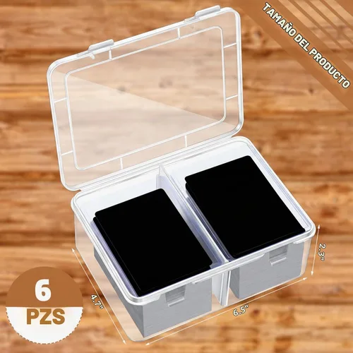 Vista 3 de Vicenpal Caja de almacenamiento de 300 tarjetas compatible con Mtg TCG, caja de almacenamiento de tarjetas de intercambio de plástico transparente