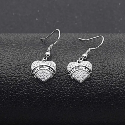 Vista 3 de Pit Bull - Collar de corazón para mujer de Ginger Lyne con dije de cadena para cachorro, perro, perrito, joyería para ella pendientes