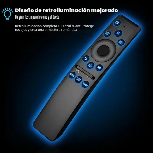 Vista 2 de Control remoto universal retroiluminado para Samsung Smart TV, reemplazo de control remoto Samsung, compatible con televisores inteligentes UHD QLED