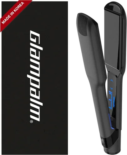 Vista 12 de GLAMPALM Plancha para el cabello 0.5" Plancha plana de cerámica infundida con Vita C, la herramienta profesional de salón n.º 1 de Corea