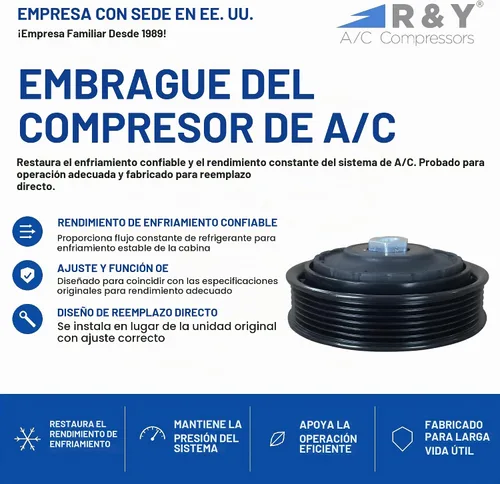 Vista 2 de RYC - Nuevo embrague de compresor A/C AIH339-CL