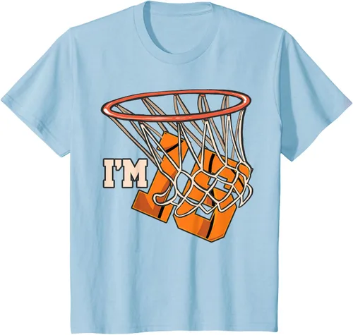 Vista 13 de Camiseta número 15 con temática de baloncesto para fiesta de cumpleaños, Negro, S