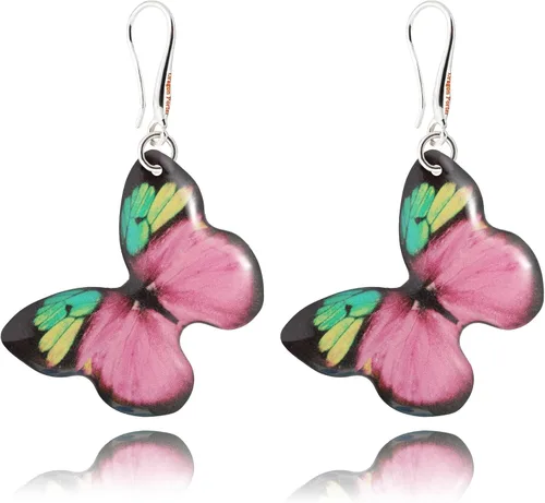 Vista 19 de Elegantes aretes colgantes con temática de mariposas y flores para mujer