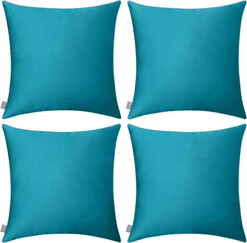 Vista 30 de Thmyo - Paquete de 4 fundas de almohada decorativas de 100 % algodón para lumbar, cómodas, sólidas, para Navidad/Halloween, fundas de cojín Blanco
