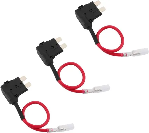 Vista 5 de FULARR - Juego de 3 fusibles ACU de alta calidad para agregar circuito, portafusibles de hoja trasera de cerdito con arnés de cables, fusibles