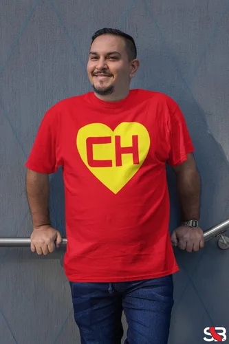 Vista 7 de ShirtBANC Chespirito Chapulin Colorado Camisa Hombre - CH Heart Tee Chavo del Ocho