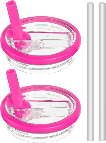Vista 11 de Tapa de repuesto con popote abatible compatible con vaso Stanley de 40 onzas, paquete de 2 (negro, 40 onzas)