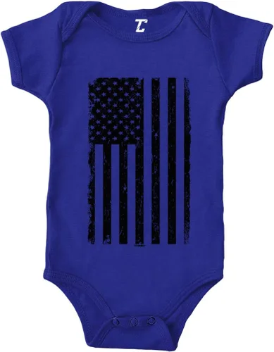 Vista 30 de Tcombo Bandera americana negra envejecida - Body de Estados Unidos Negro - Lámina dorada