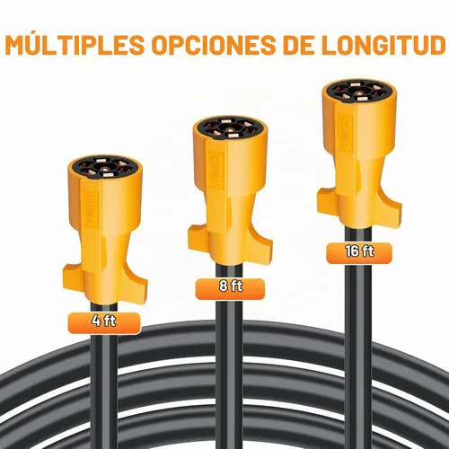 Vista 8 de MECMO Cable de Enchufe de Remolque de Servicio Pesado de 7 Pines con Conector de Clavijas Dobles de 8 Pies, Arnés de Cableado Lateral de Remolque