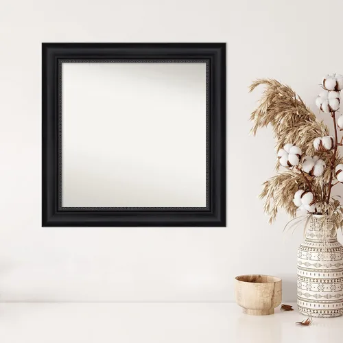 Vista 4 de Amanti Art Espejo personalizado, espejo de baño negro Astor, espejo de pared o espejo de tocador de baño sobre el fregadero (25 x 25 pulgadas)